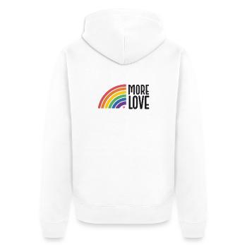 LGBT Pride Month - More Love - Unisex Premium Organic Zip Hoodie - white - Back - Thijin (182cm)
