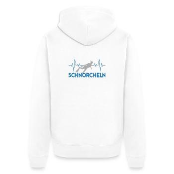Schnorcheln Herzschlag - Unisex Premium Bio Zip Hoodie - Weiß - Hinten - Thijin (182cm)