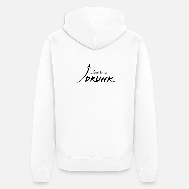 Se saouler, version 1 - Veste à capuche bio Premium Unisexe - blanc