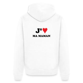 J'aime ma maman - Veste à capuche bio Premium Unisexe - blanc - Dos - Thijin (182cm)