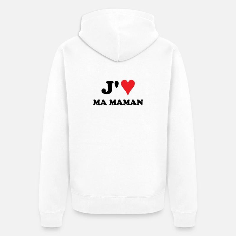 J'aime ma maman - Veste à capuche bio Premium Unisexe - blanc