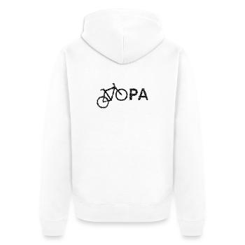 bester Opa Fahrrad Mountainbike Radeln Kritzeln - Unisex Premium Bio Zip Hoodie - Weiß - Hinten - Thijin (182cm)