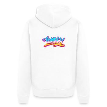 Lonely Sad Aesthetic Graffiti Lettering Handstyl - Unisex Premium Bio Zip Hoodie - Weiß - Hinten - Thijin (182cm)