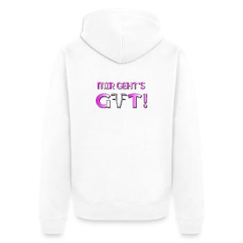 GUTE BESSERUNG - GEHHILFE - Unisex Premium Bio Zip Hoodie - Weiß - Hinten - Thijin (182cm)
