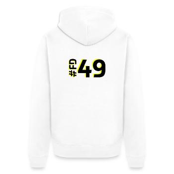 FD49 2025 - Unisex Premium Bio Zip Hoodie - Weiß - Hinten - Thijin (182cm)