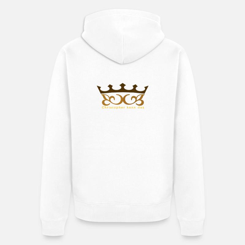 Christopher kann das mit Krone - Unisex Premium Bio Zip Hoodie - Weiß