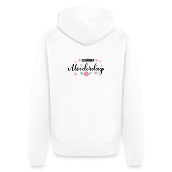Blumenkranz in Pastellrosa - Unisex Premium Bio Zip Hoodie - Weiß - Hinten - Thijin (182cm)
