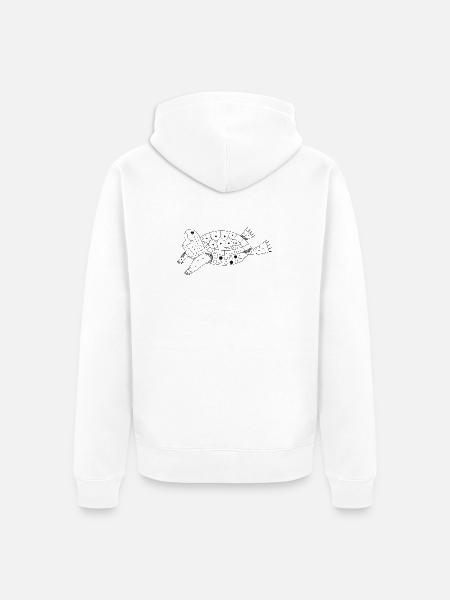 Elegant sea turtle illustration - Unisex Premium Organic Zip Hoodie - white
