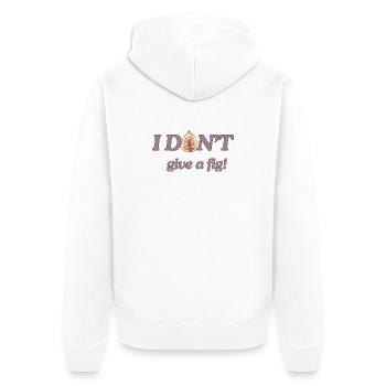 I don't give a fig - Funny pun fruit t-shirt - Unisex Premium Organic Zip Hoodie - white - Back - Thijin (182cm)
