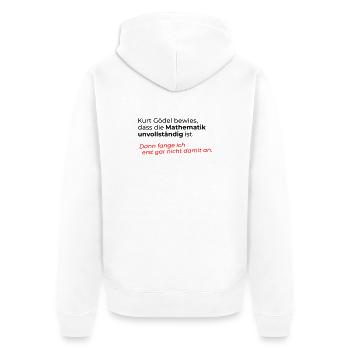 Mathematik unvollständig - Unisex Premium Bio Zip Hoodie - Weiß - Hinten - Thijin (182cm)
