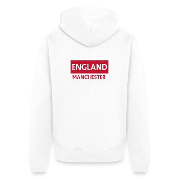Skyline de Manchester City en Angleterre - Veste à capuche bio Premium Unisexe - blanc - Dos - Thijin (182cm)