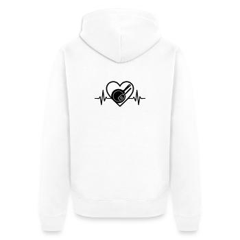 Cooking Pan Kitchen Utensil Heart - Unisex Premium Organic Zip Hoodie - white - Back - Thijin (182cm)