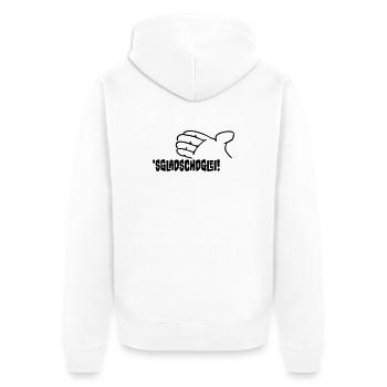 Sgladschdglei! It's about to clap! - Unisex Premium Organic Zip Hoodie - white - Back - Thijin (182cm)