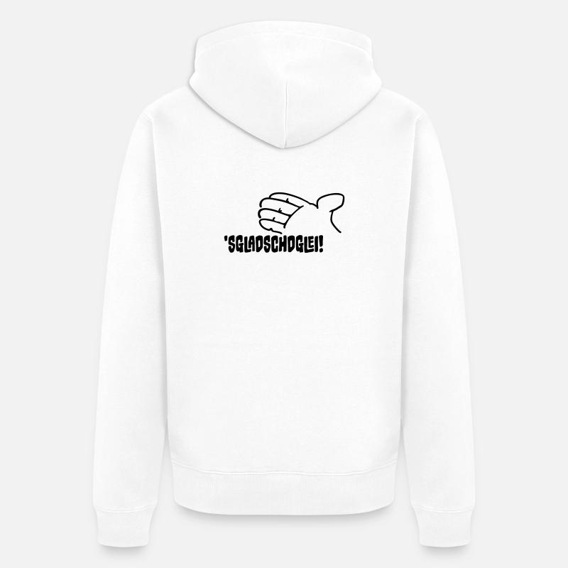 Sgladschdglei ! Il s’apprête à applaudir ! - Veste à capuche bio Premium Unisexe - blanc