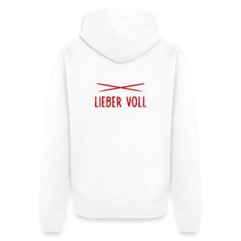 Lieber voll als Liebevoll / Witziger Party Spruch - Unisex Premium Bio Zip Hoodie - Weiß - Hinten - Thijin (182cm)
