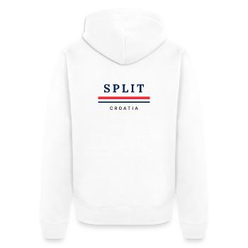 Split City Croatia - Unisex Premium Organic Zip Hoodie - white - Back - Thijin (182cm)