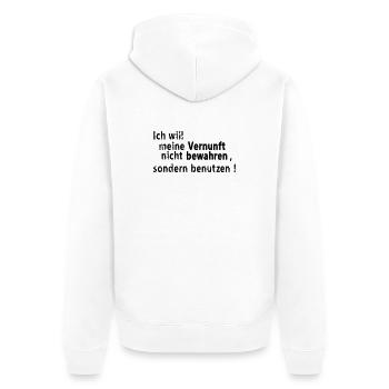 Garder la raison - Veste à capuche bio Premium Unisexe - blanc - Dos - Thijin (182cm)