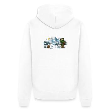Hunter dans un paysage hivernal enneigé - Veste à capuche bio Premium Unisexe - blanc - Dos - Thijin (182cm)