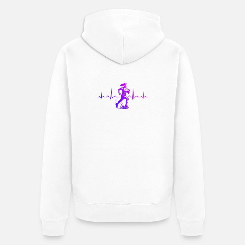 Graphismes de course pour les courses - Veste à capuche bio Premium Unisexe - blanc