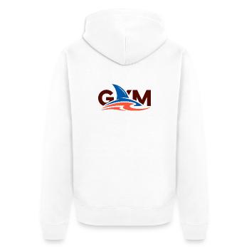 Logo de la salle de sport Wave Crest - Veste à capuche bio Premium Unisexe - blanc - Dos - Thijin (182cm)