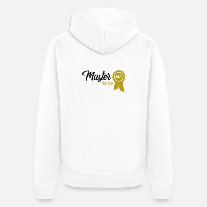 Master 2026 Diplôme - Veste à capuche bio Premium Unisexe - blanc