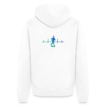 Design vintage de course pour la course - Veste à capuche bio Premium Unisexe - blanc - Dos - Thijin (182cm)