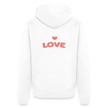 Amour Pastel: Lettrage Coeur - Veste à capuche bio Premium Unisexe - blanc - Dos - Thijin (182cm)