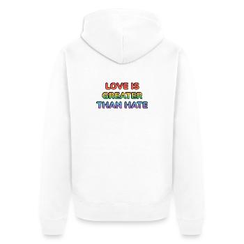 Love Is Greater Than Hate Rainbow - Unisex Premium Organic Zip Hoodie - white - Back - Thijin (182cm)
