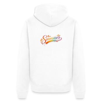 Summer Schriftzug Retro Illustration - Unisex Premium Bio Zip Hoodie - Weiß - Hinten - Thijin (182cm)