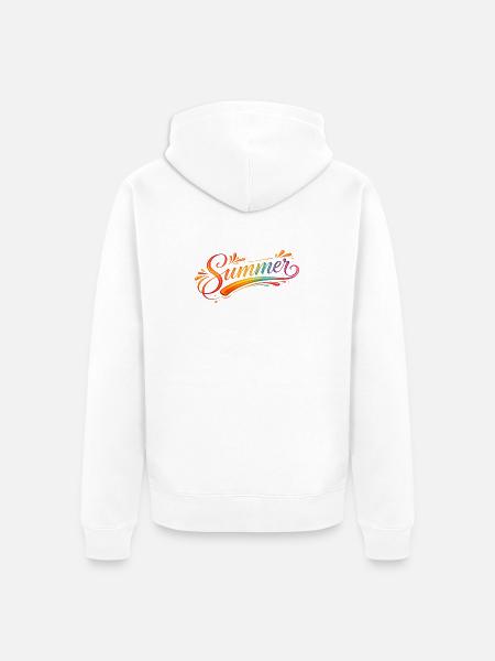 Summer lettering retro illustration - Unisex Premium Organic Zip Hoodie - white