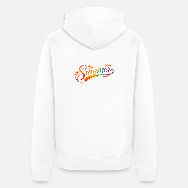 Illustration rétro en lettrage d’été - Veste à capuche bio Premium Unisexe - blanc