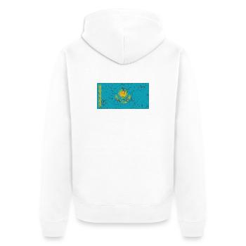 Drapeau du Kazakhstan - Veste à capuche bio Premium Unisexe - blanc - Dos - Thijin (182cm)