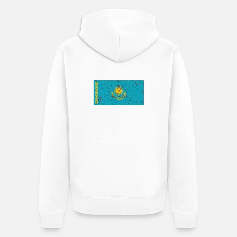 Drapeau du Kazakhstan - Veste à capuche bio Premium Unisexe - blanc