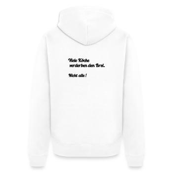 Viele Köche - Unisex Premium Bio Zip Hoodie - Weiß - Hinten - Thijin (182cm)