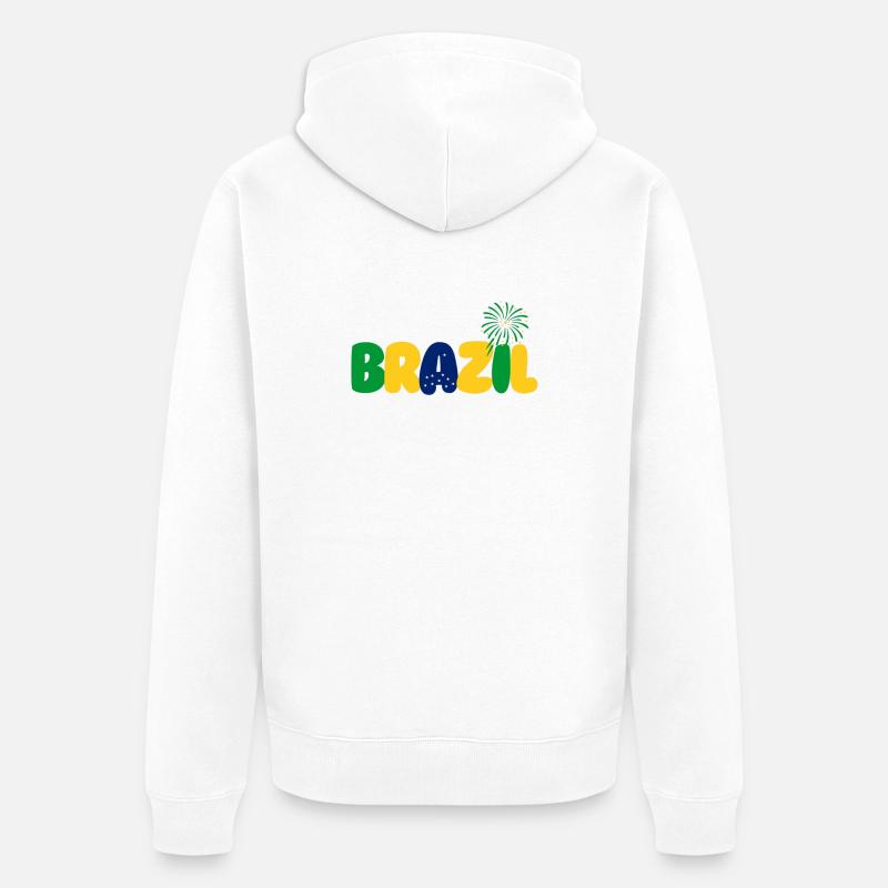 Brazil - Veste à capuche bio Premium Unisexe - blanc