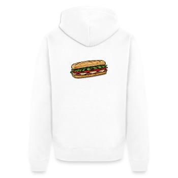 Frisches Sandwich-Illustration-Design - Unisex Premium Bio Zip Hoodie - Weiß - Hinten - Thijin (182cm)