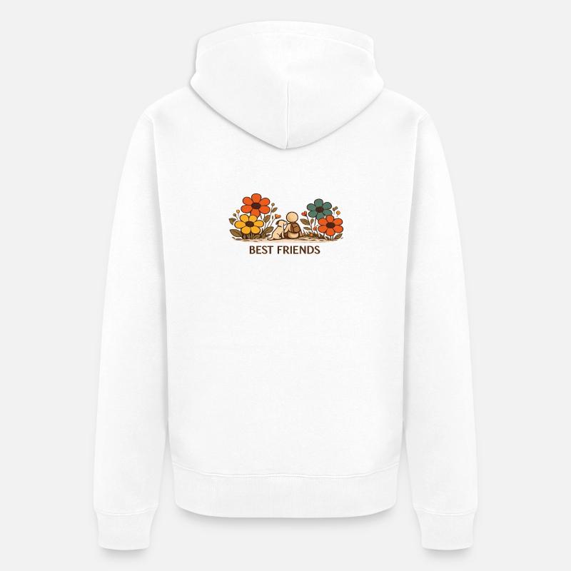 La Petite Pensée | MEILLEURS AMIS - Veste à capuche bio Premium Unisexe - blanc
