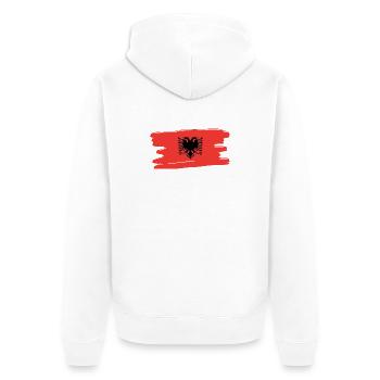 Albanien Fahne Albaner - Unisex Premium Bio Zip Hoodie - Weiß - Hinten - Thijin (182cm)