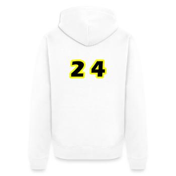 24 Symbole numérique - Veste à capuche bio Premium Unisexe - blanc - Dos - Thijin (182cm)