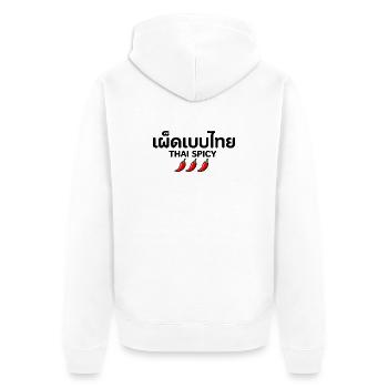Thai_Spicy – Thai Chili Pepper  - Unisex Premium Bio Zip Hoodie - Weiß - Hinten - Thijin (182cm)