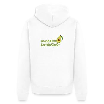 Avocado Enthusiast Design - Unisex Premium Bio Zip Hoodie - Weiß - Hinten - Thijin (182cm)
