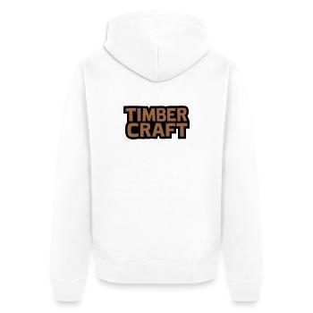 Timber Craft Lettering Logo - Unisex Premium Organic Zip Hoodie - white - Back - Thijin (182cm)