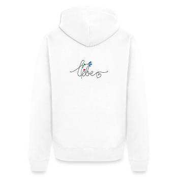 Flower Heart - Unisex Premium Organic Zip Hoodie - white - Back - Thijin (182cm)