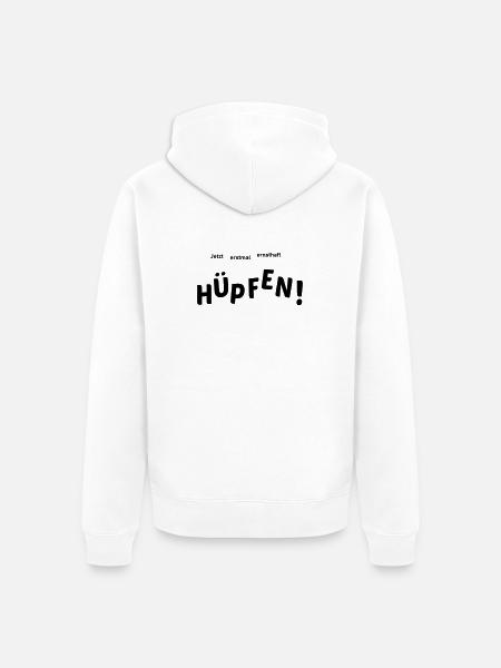 Hüpfen - Unisex Premium Bio Zip Hoodie - Weiß