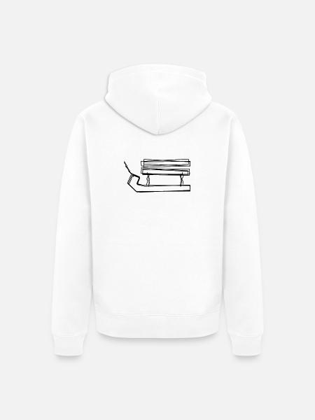 Schlitten handgezeichnet - Unisex Premium Bio Zip Hoodie - Weiß