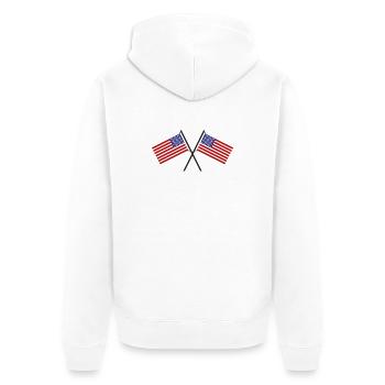 Flagge der Vereinigten Staaten - Unisex Premium Bio Zip Hoodie - Weiß - Hinten - Thijin (182cm)