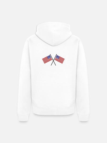 Flagge der Vereinigten Staaten - Unisex Premium Bio Zip Hoodie - Weiß