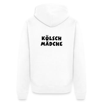 Kölsch Mädche - Ein Mädchen aus Köln - Unisex Premium Bio Zip Hoodie - Weiß - Hinten - Thijin (182cm)