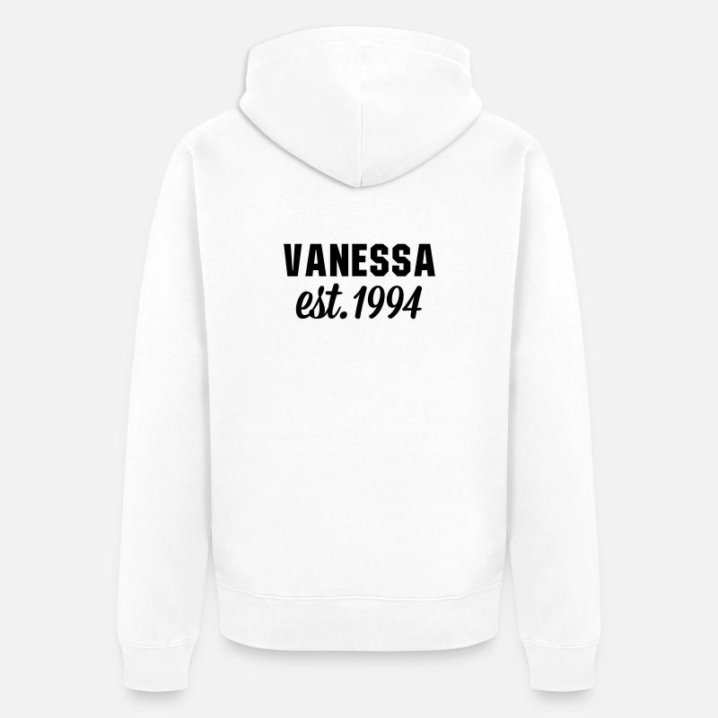 Vanessa est 1994 - Unisex Premium Bio Zip Hoodie - Weiß