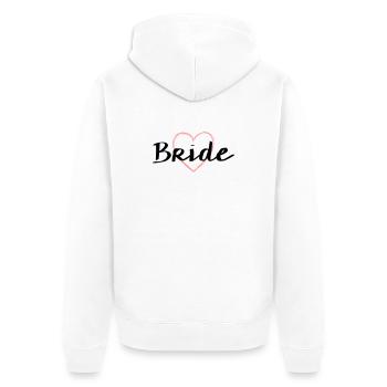 Bride Herz Junggesellenabschied Hochzeit - Unisex Premium Bio Zip Hoodie - Weiß - Hinten - Thijin (182cm)